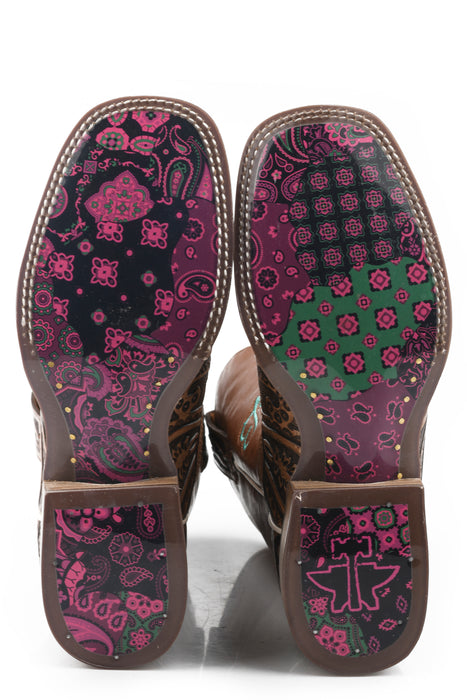 Women's Tin Haul "Paisley Queen" Western Square Toe Boot