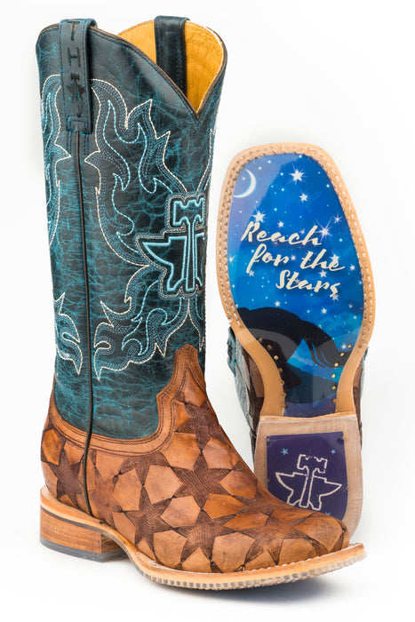 Women's Tin Haul "Wish Upon A Star" Western Square Toe Boot