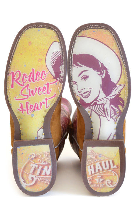 Women's Tin Haul "Rodeo Sweetheart" Western Square Toe Boot